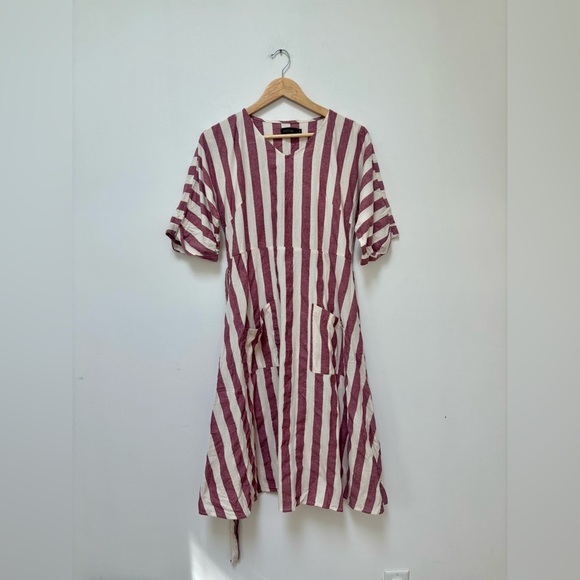 ROOLEE | striped midi dress | size m/L - Picture 3 of 9